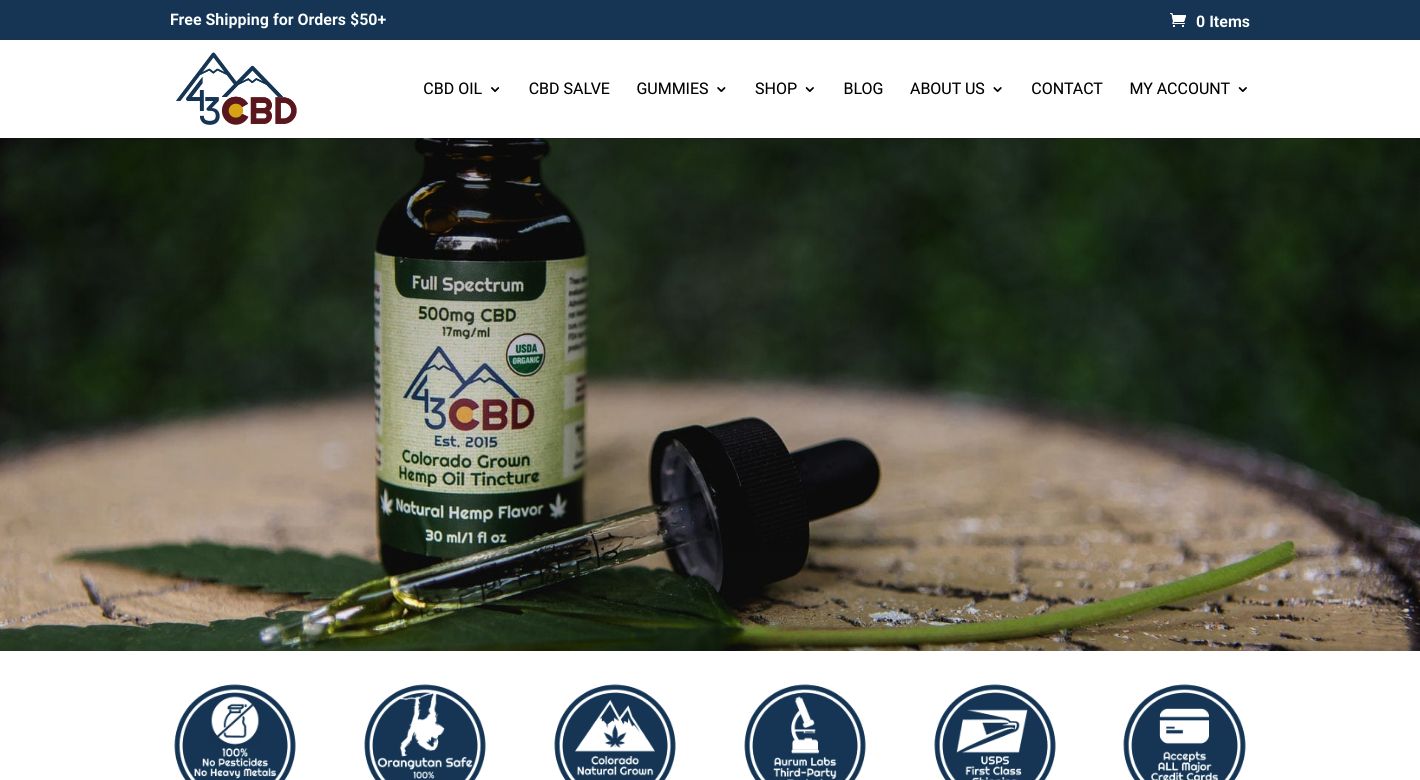 43 CBD Solutions Website