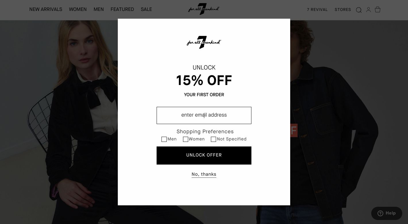 7 For All Mankind Website