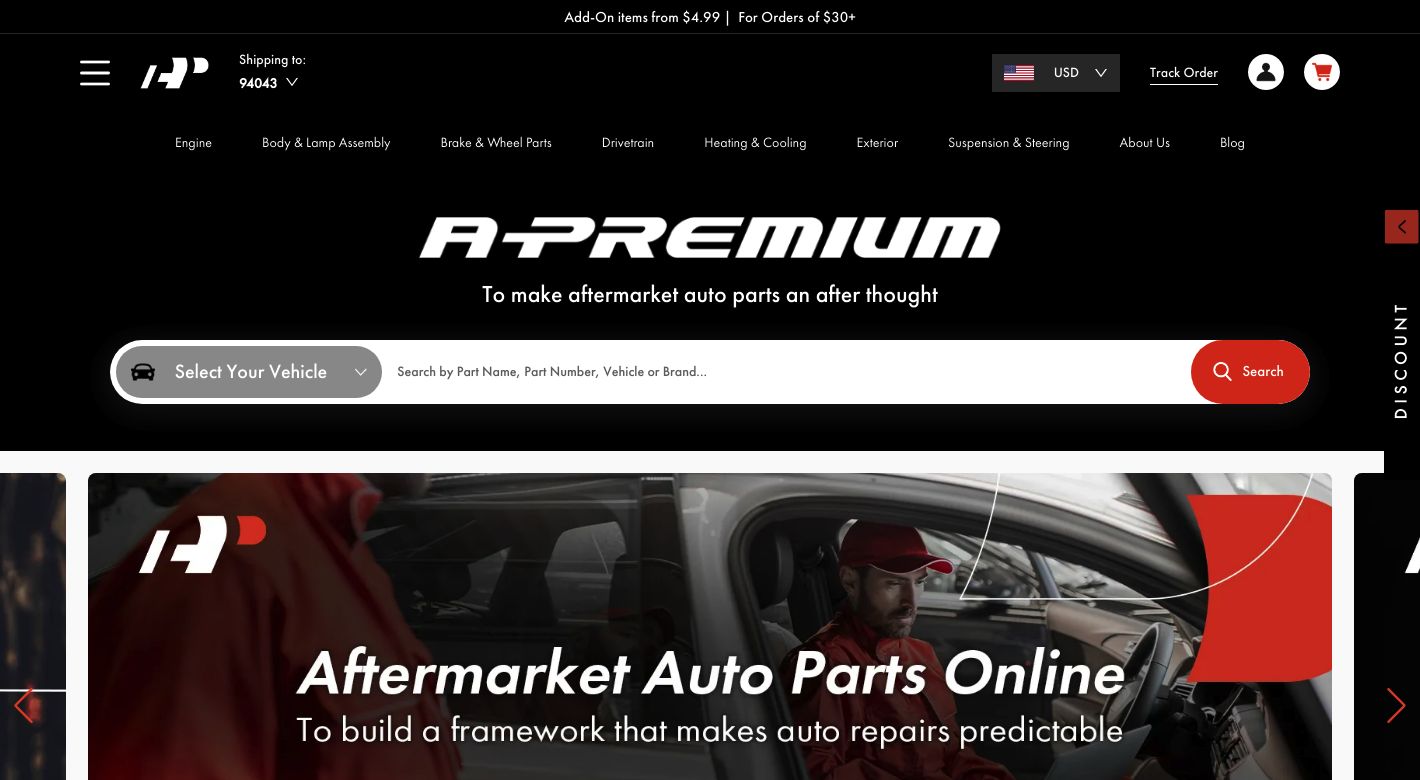 A Premium Auto Parts Website