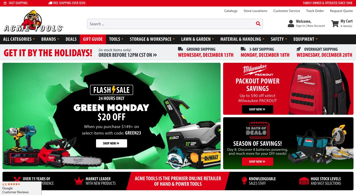 Acme Tools Website