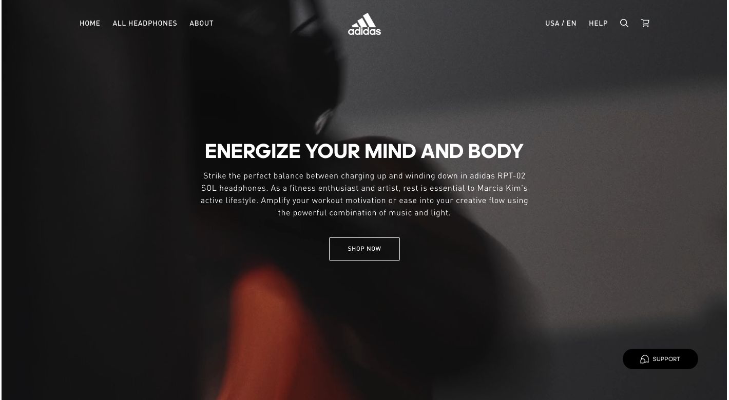 Adidas Headphones Website