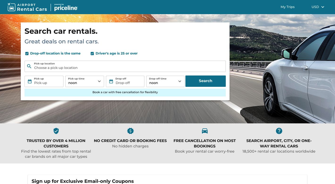 AirportRentalCars.com Website