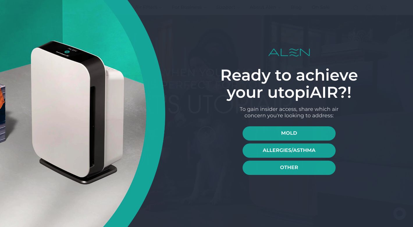 Alen Air Purifiers Website