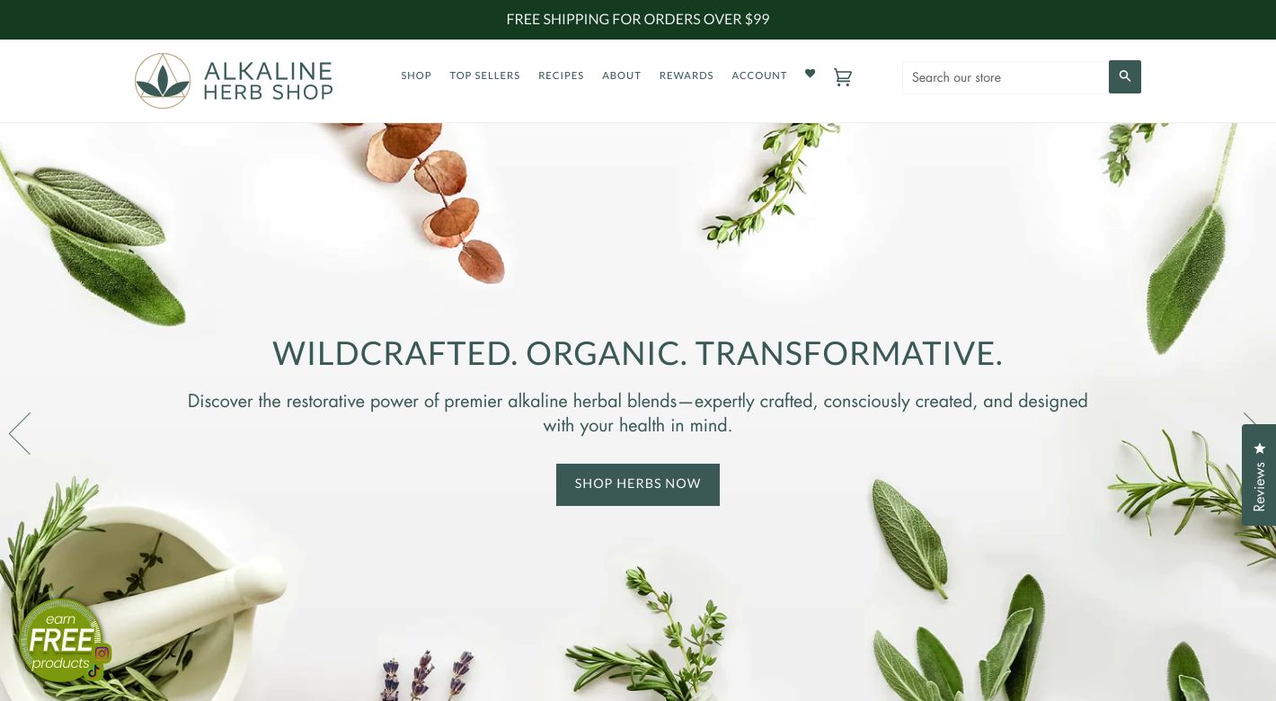 Alkaline Herb Shop Website