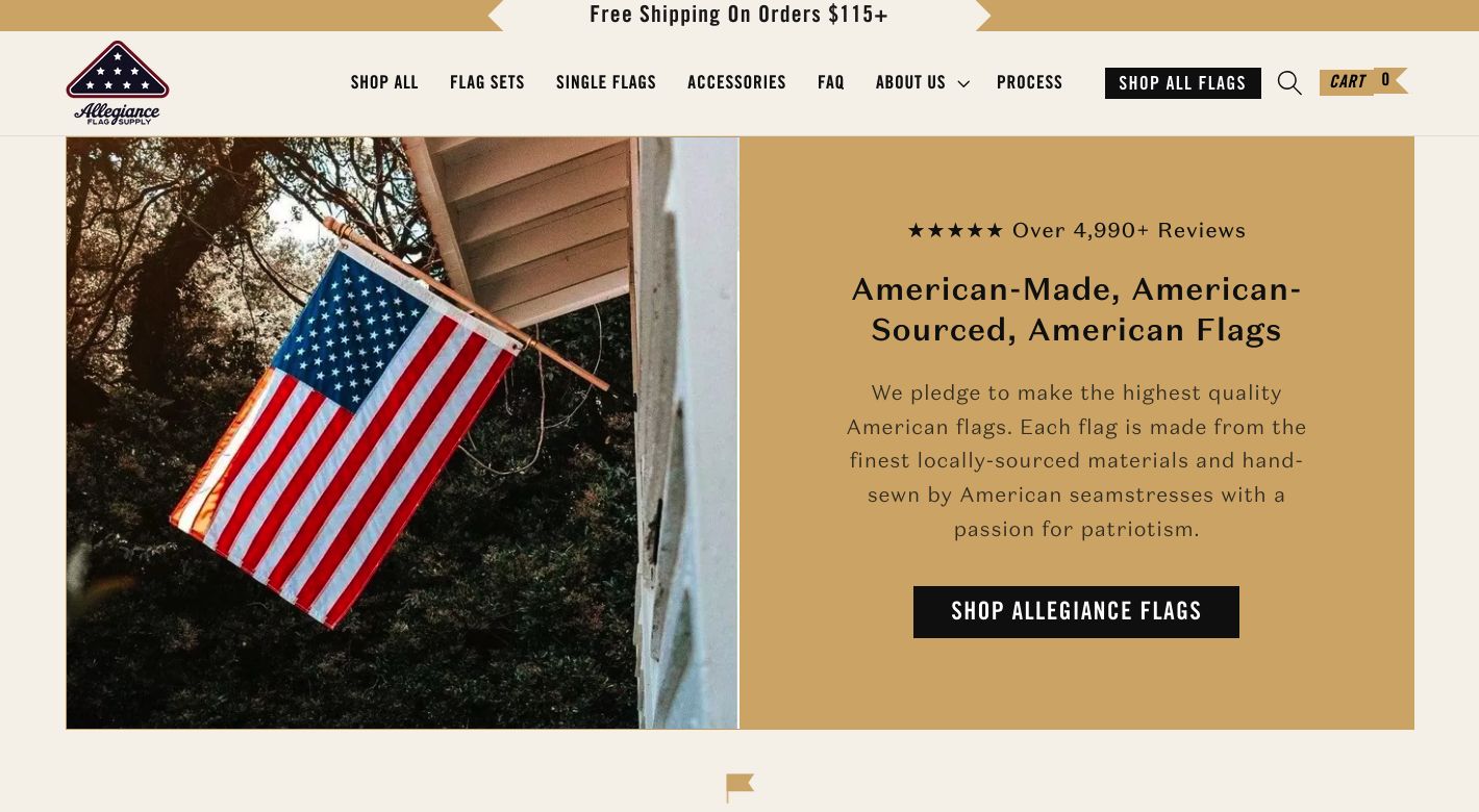 Allegiance Flag Supply Website