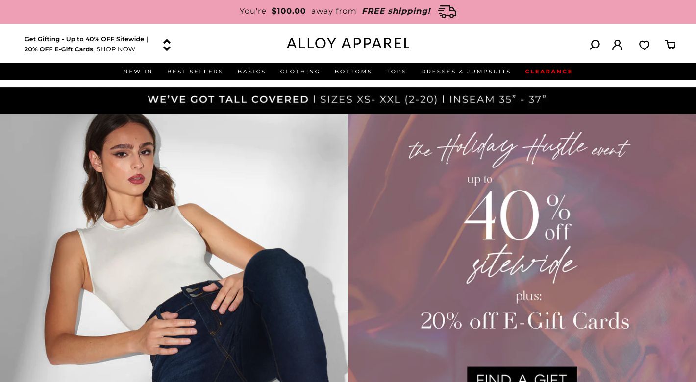 Alloy Apparel Website