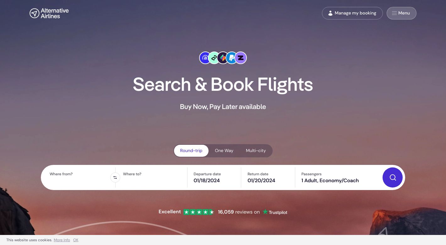 Alternative Airlines Website