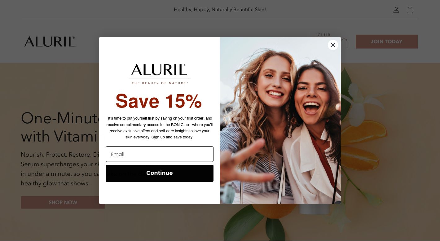 Aluril Skincare Website