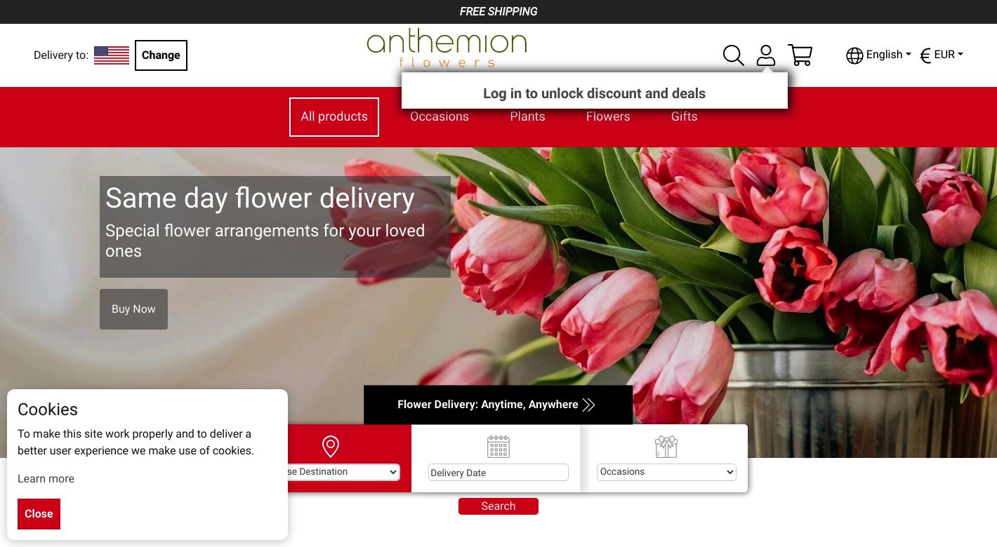 Anthemion Flowers Website