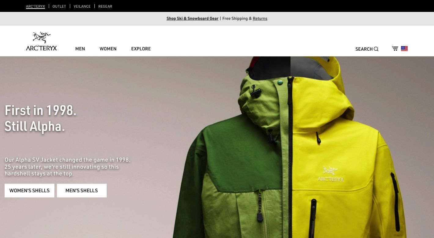 Arc'teryx Website