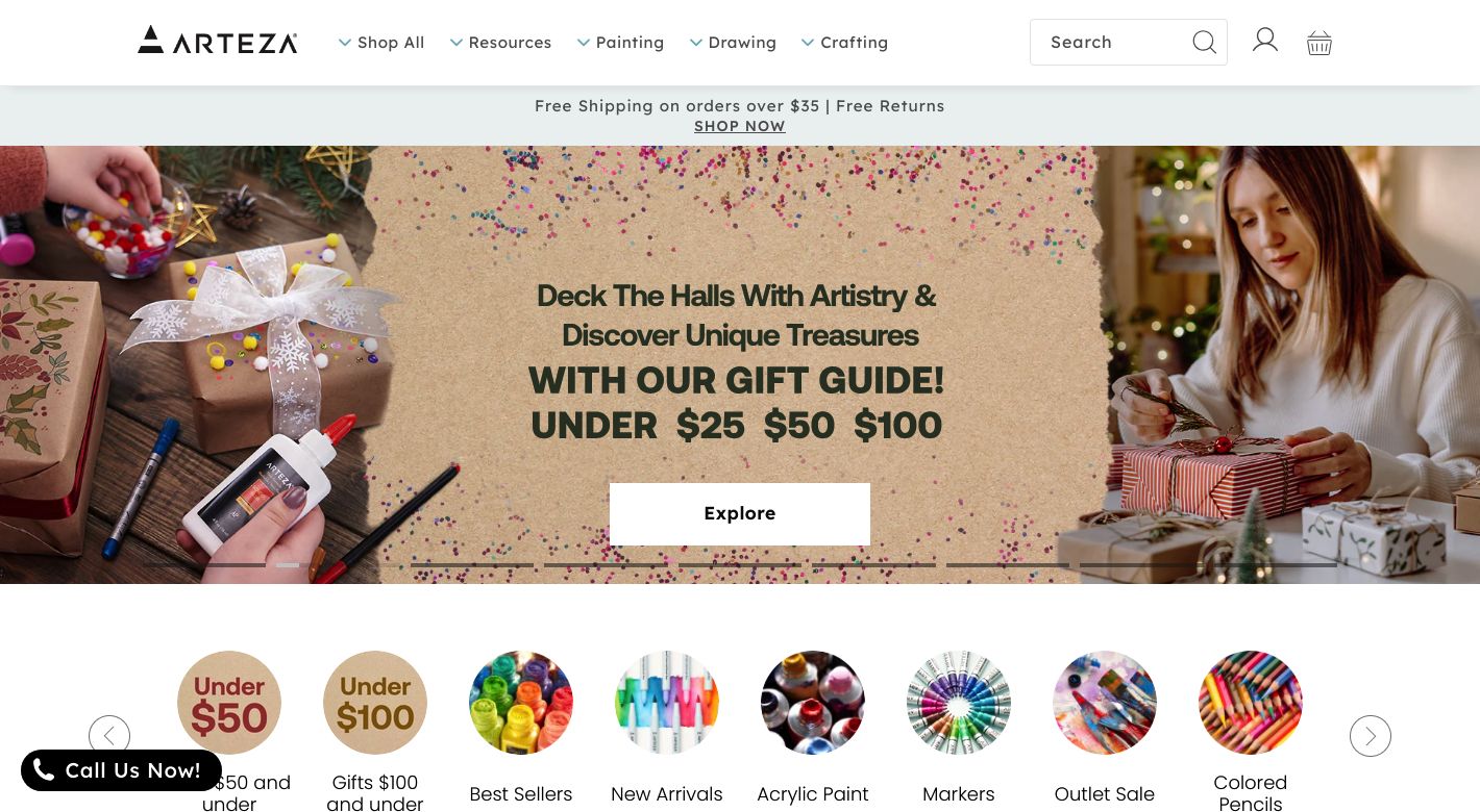 Arteza® Art Supplies Website