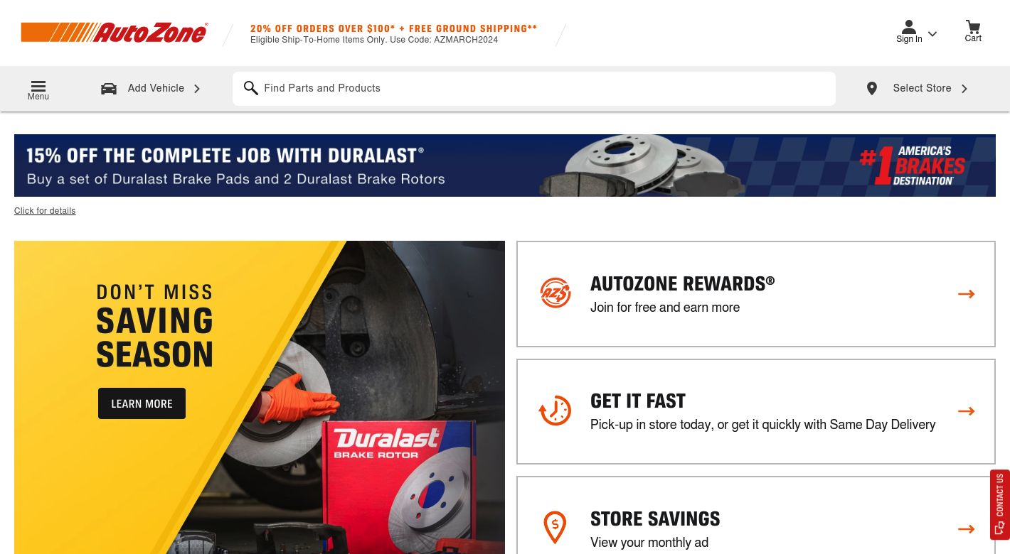 AutoZone Website