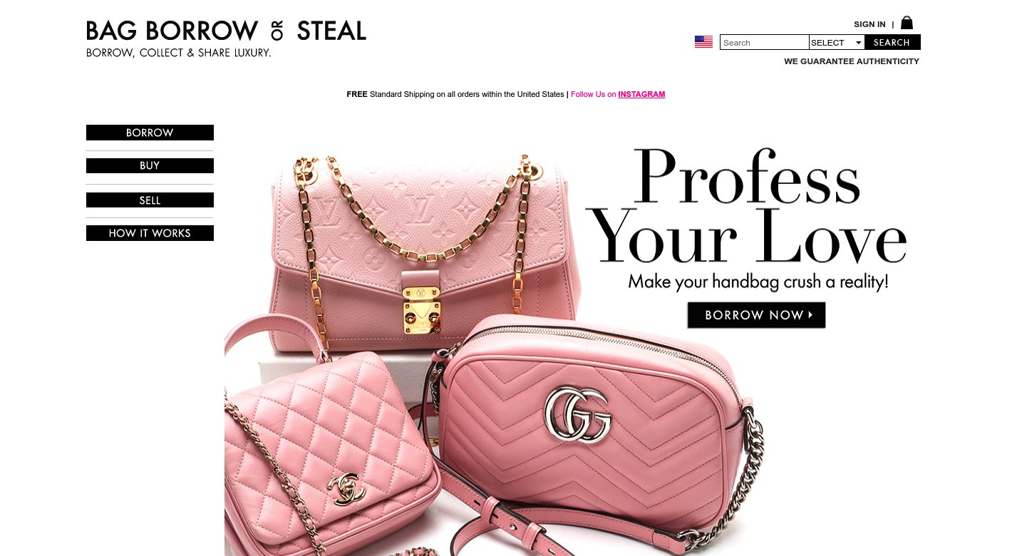 Bag Borrow or Steal Website