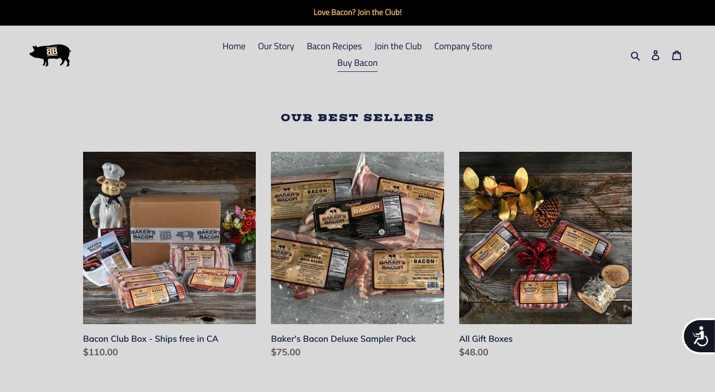 Baker's Bacon Website