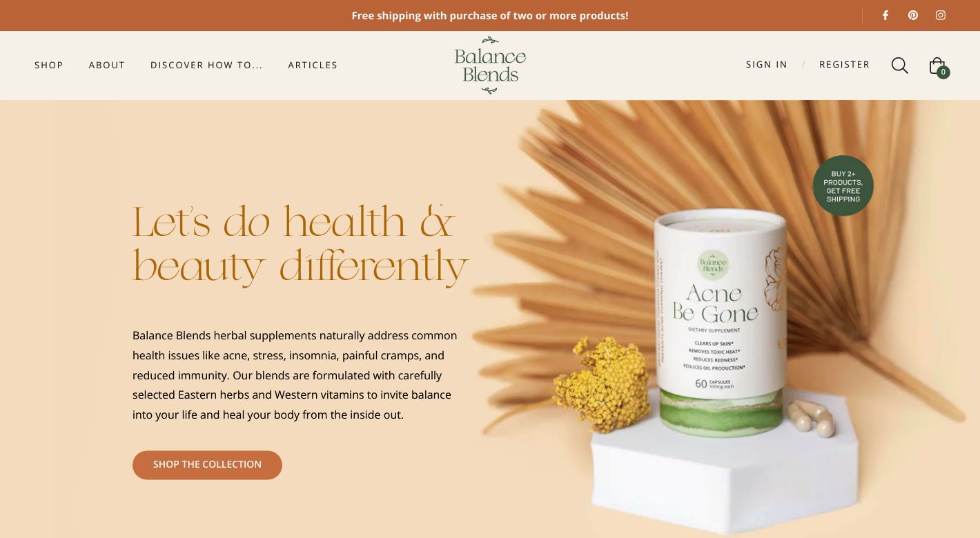 Balance Blends Website