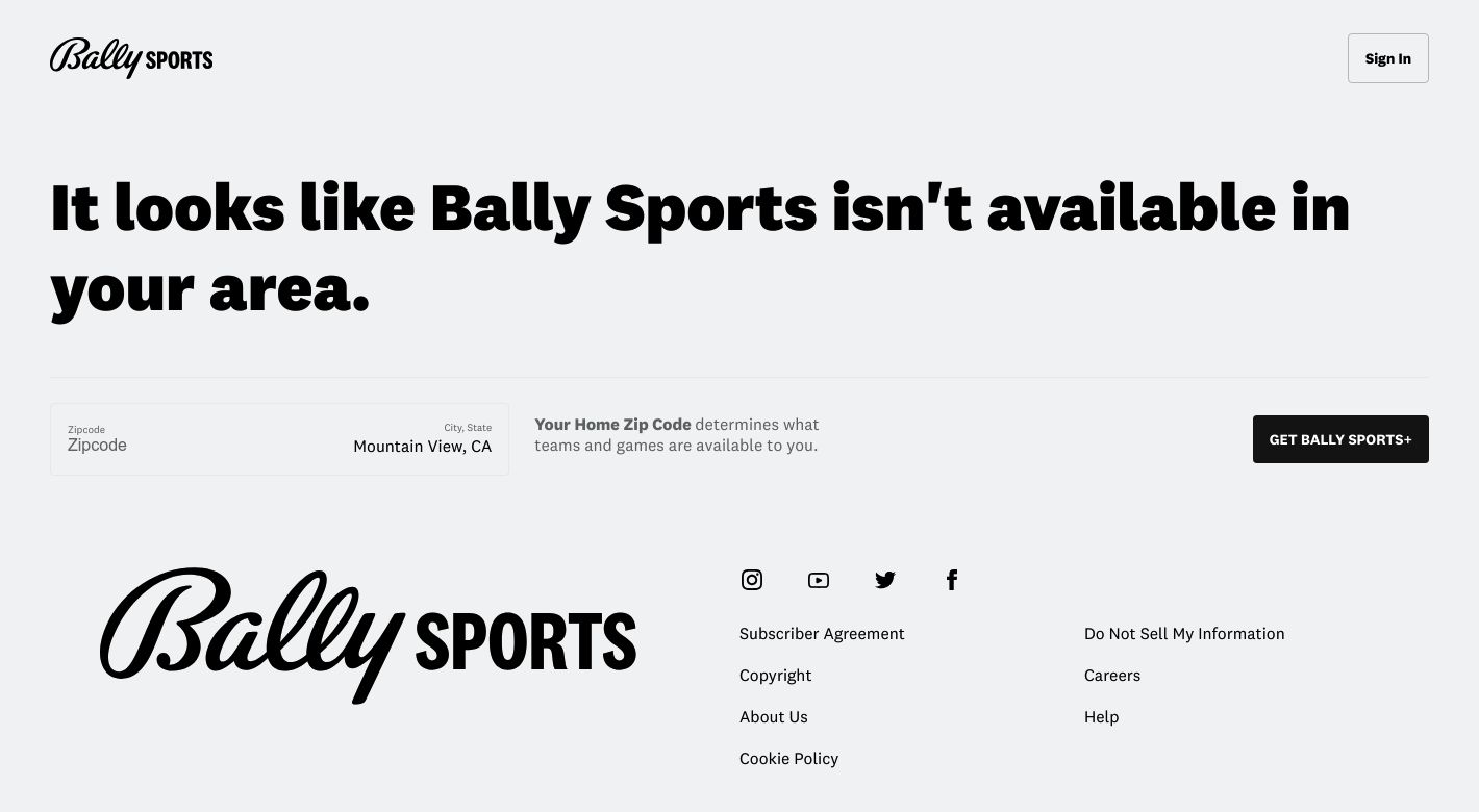 Bally Sports Website