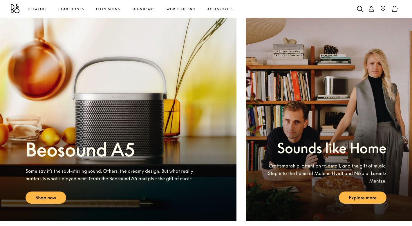 Bang & Olufsen Website