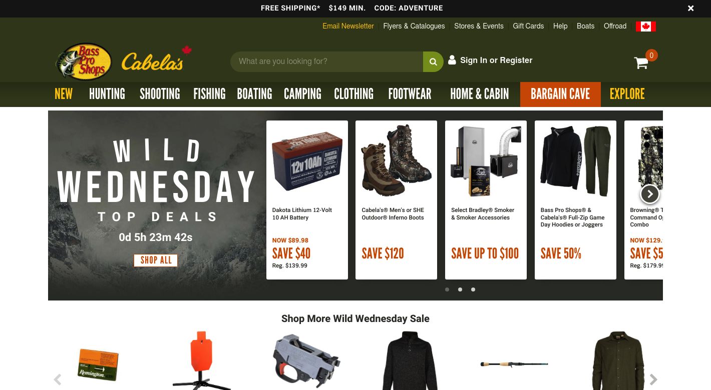 Bass Pro Shops & Cabela’s Website