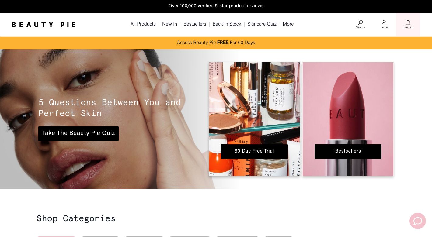 Beauty Pie Website