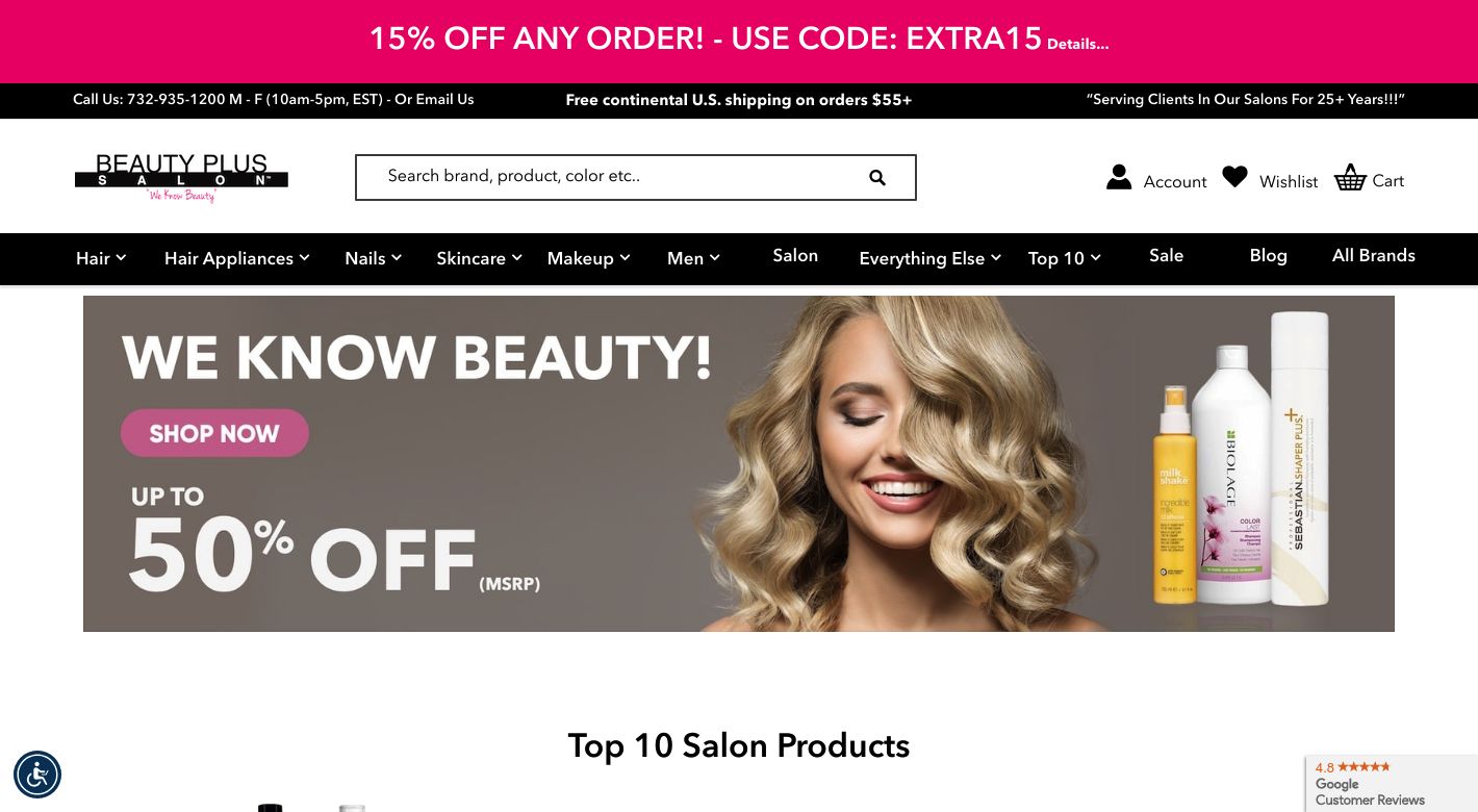 Beauty Plus Salon Website