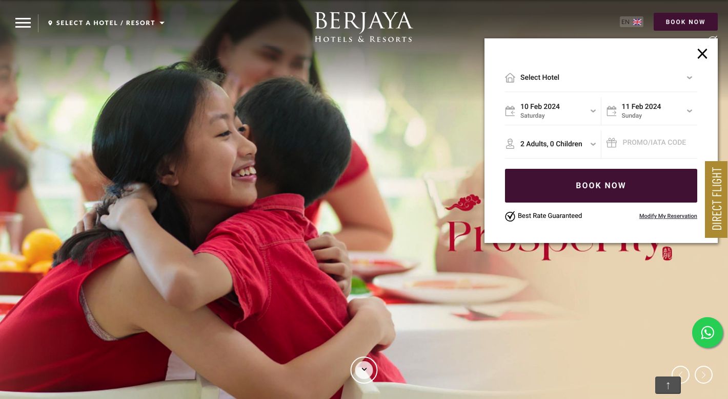 Berjaya Hotels Website