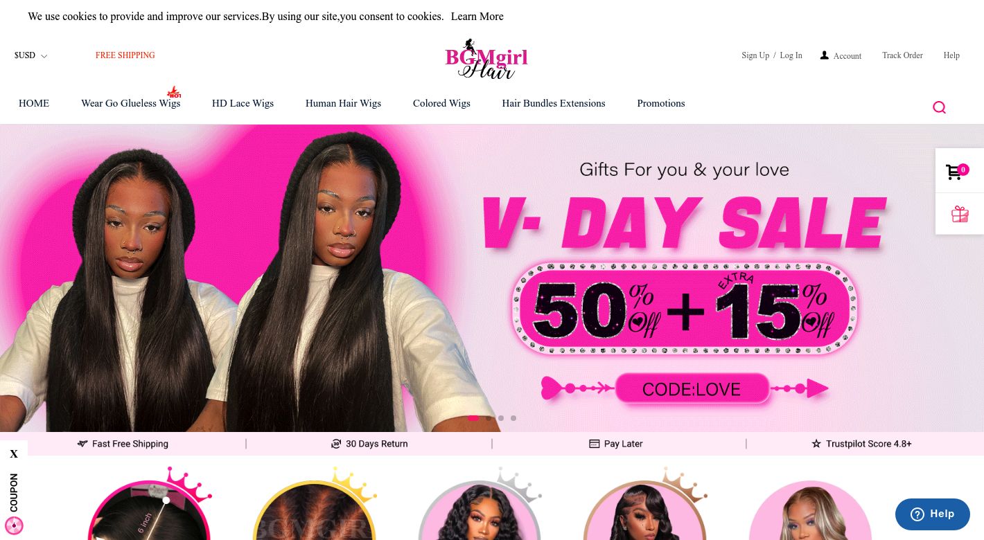 Bgmgirl hair company Website