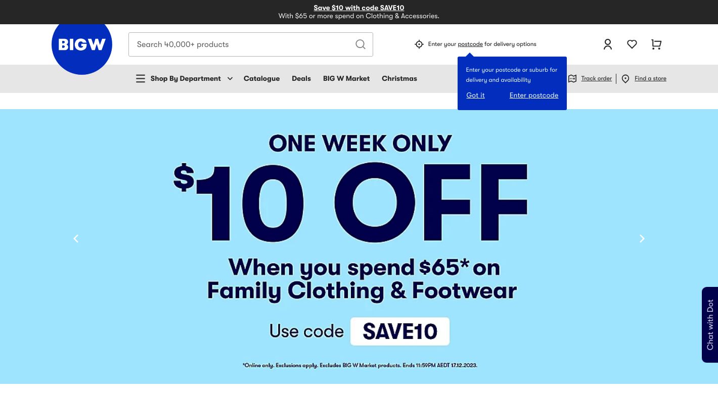 Big W Website