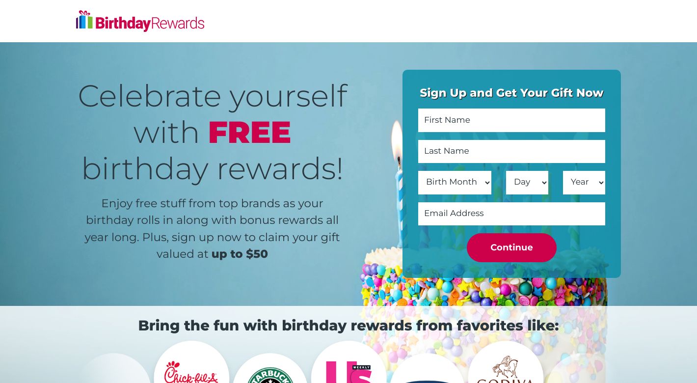 Birthday Rewards Website