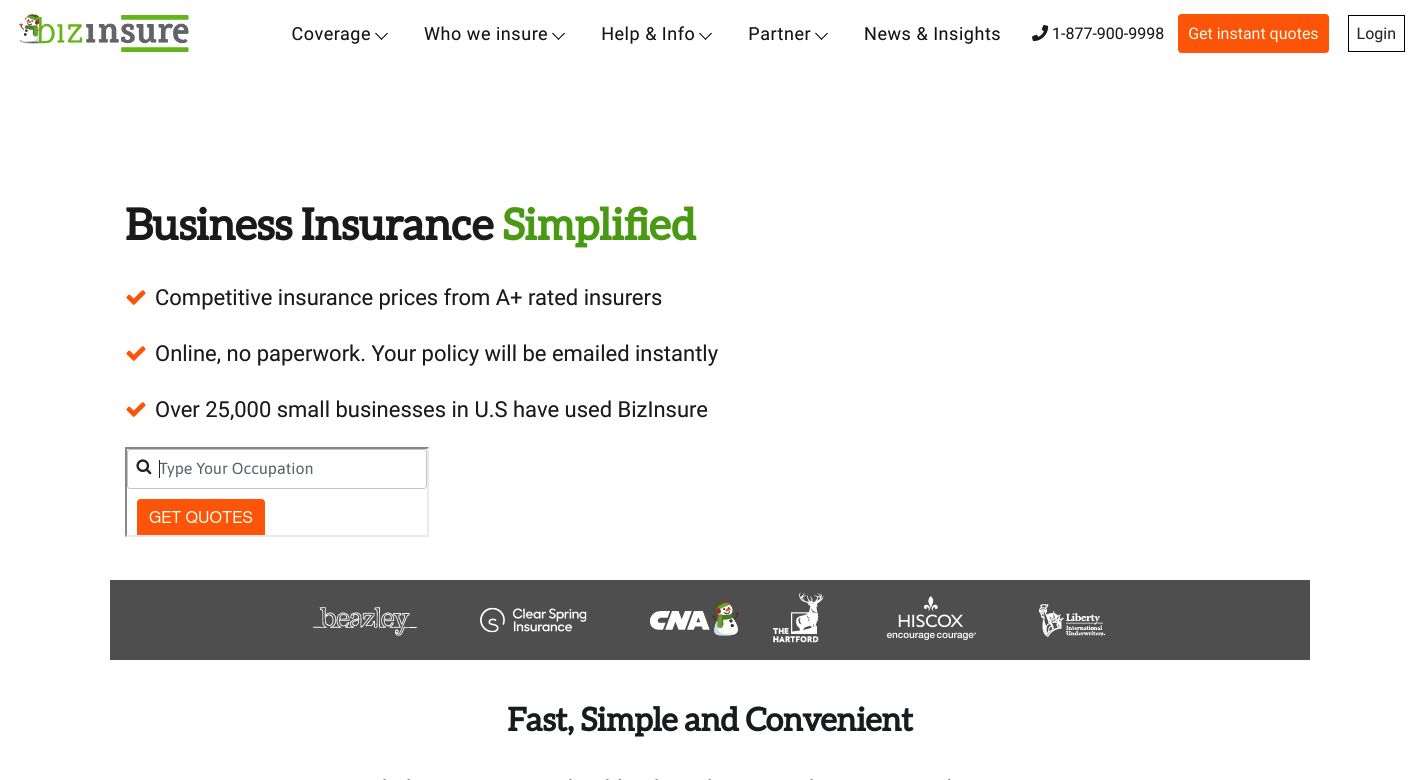 BizInsure Insurance Website