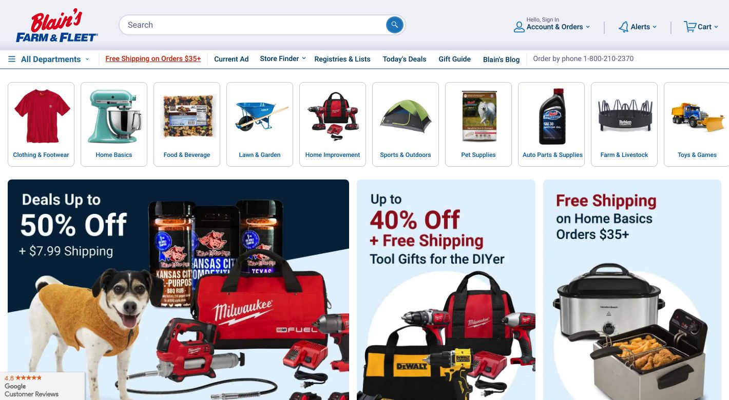 Blain Farm & Fleet Website