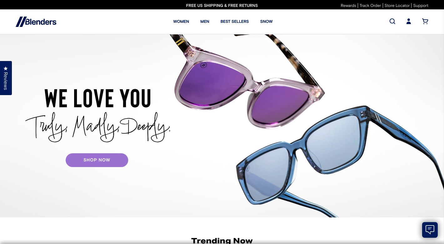 Blenders Eyewear Website