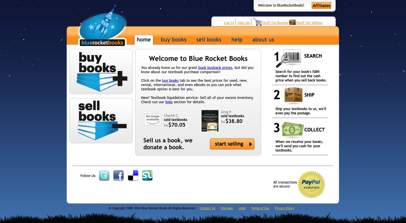 Blue Rocket Books Website