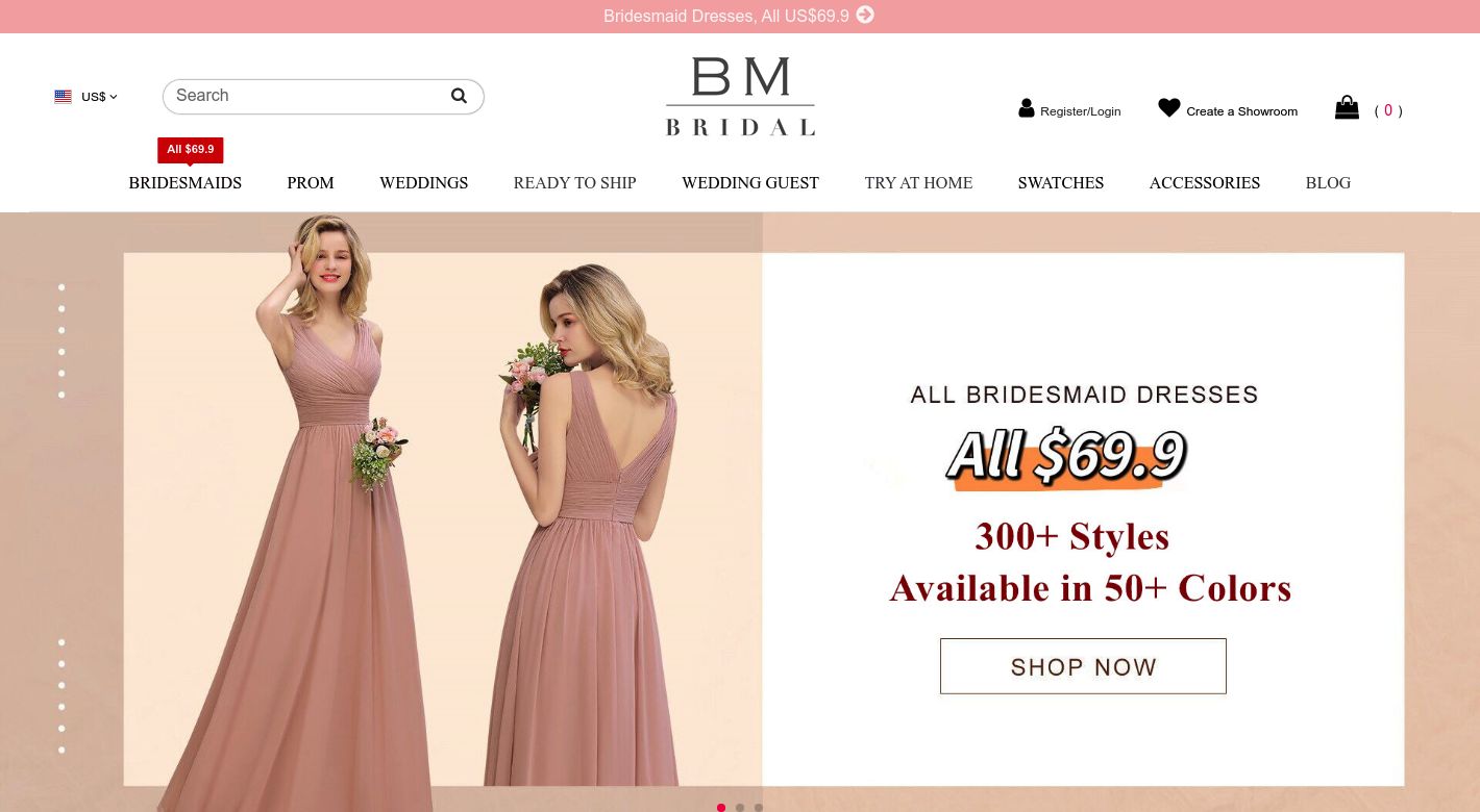 BM BRIDAL CO. Website