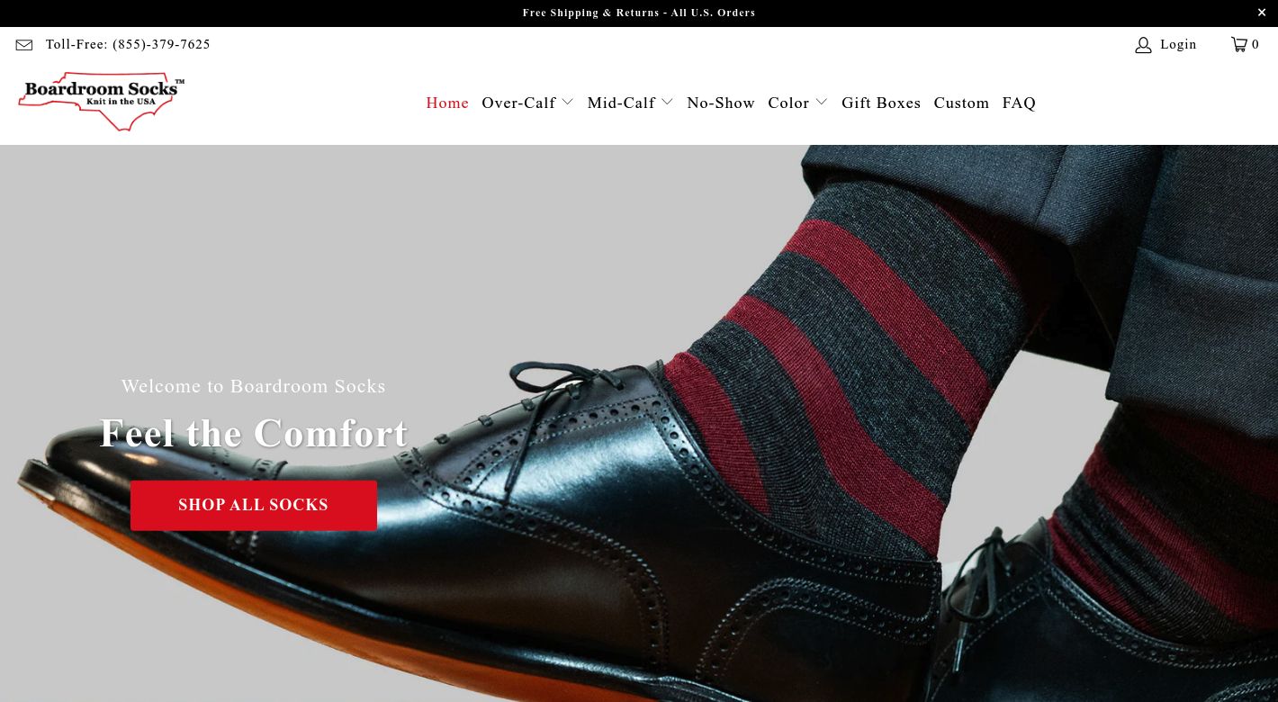 Boardroom Socks Website