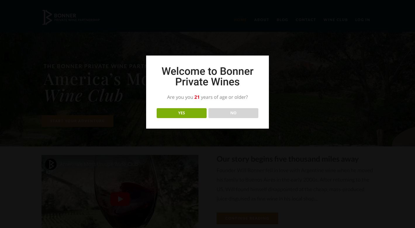 Bonner Private Wine Partnership Website