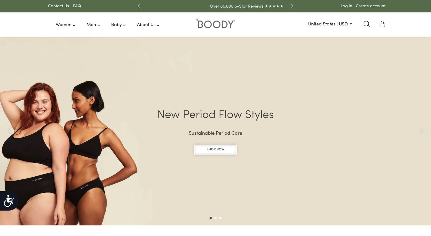 Boody Eco Wear Website