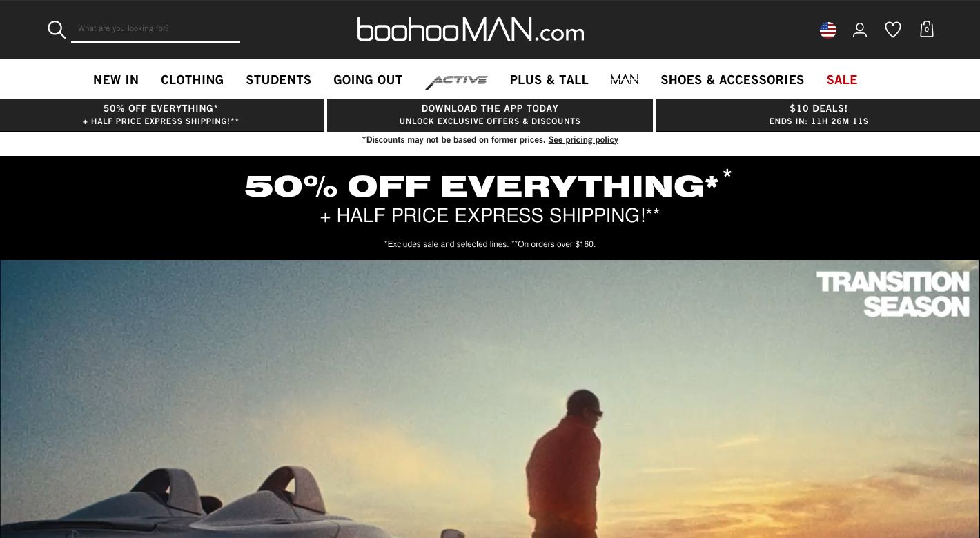 boohooMAN Website