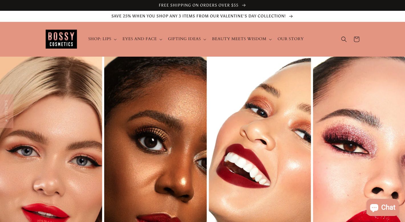 Bossy Cosmetics Website