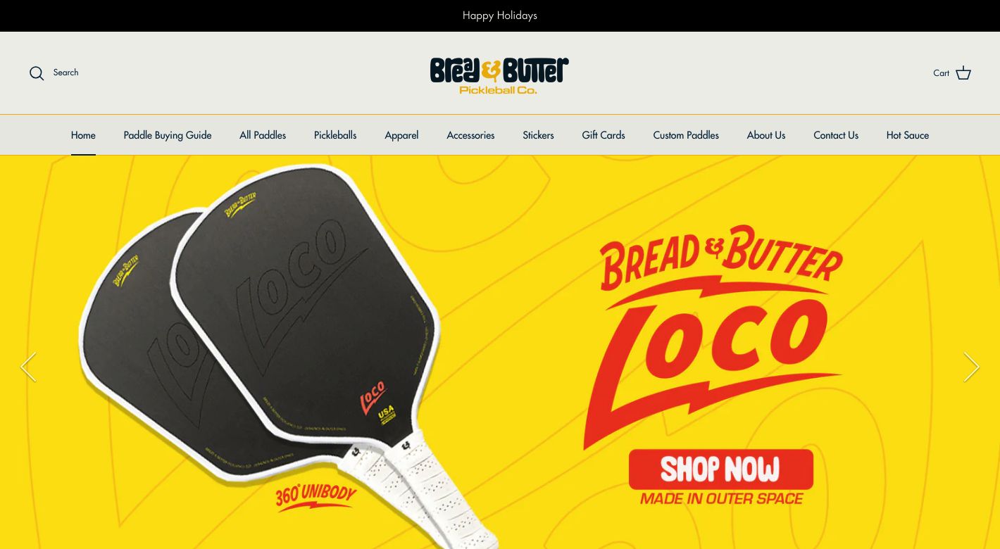 Bread & Butter Pickleball Co. Website