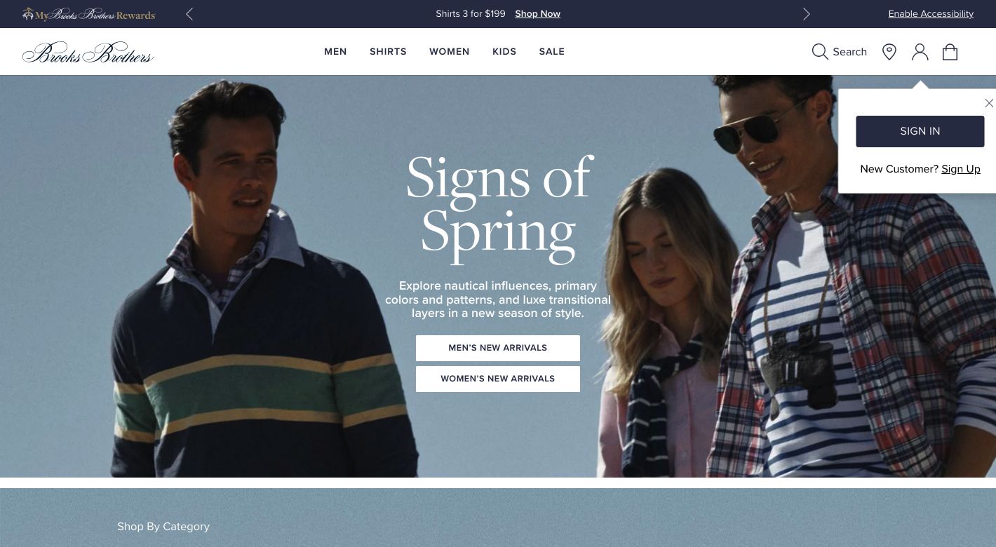 Brooks Brothers Website