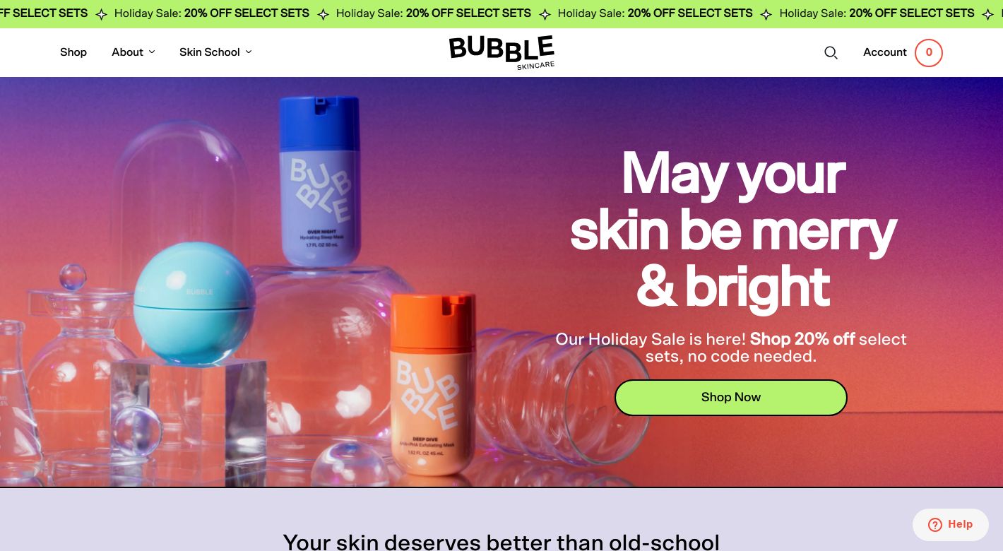 Bubble Skincare Website