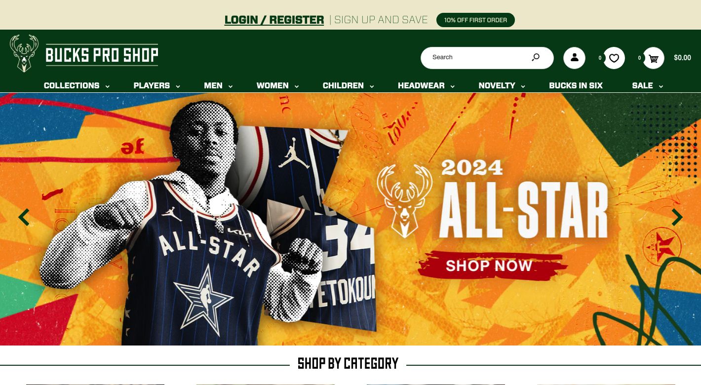 Bucks Pro Shop Website