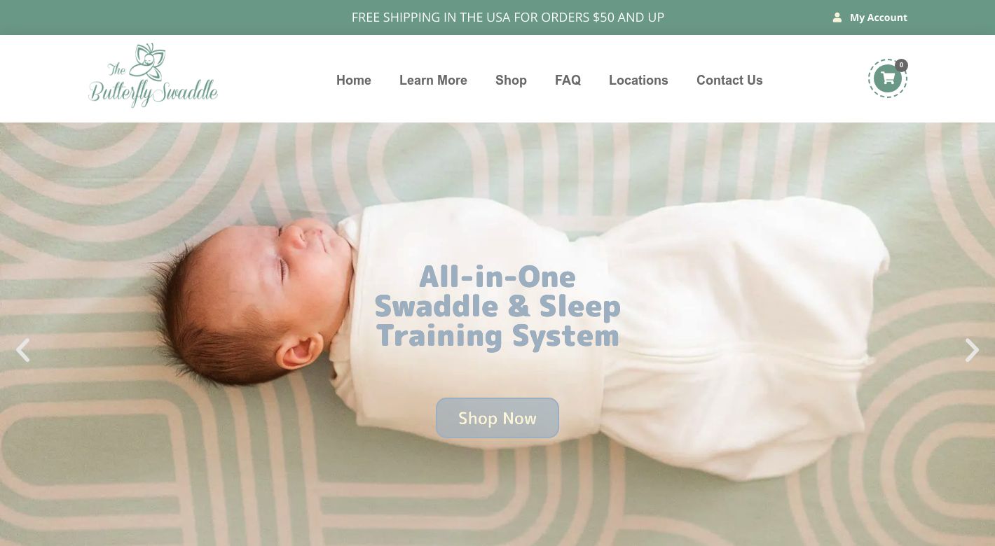 Butterfly Swaddle Website