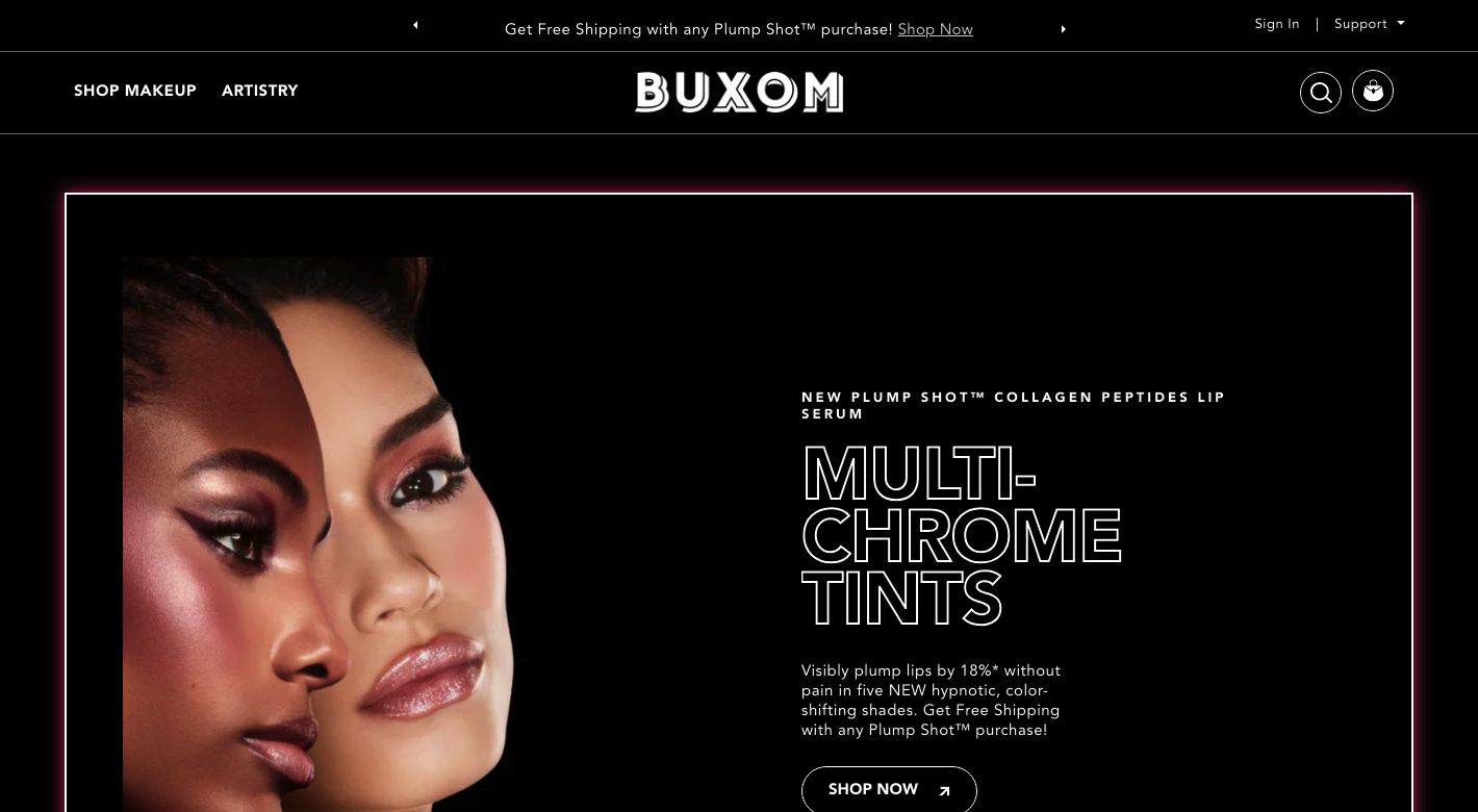 BUXOM Cosmetics Website