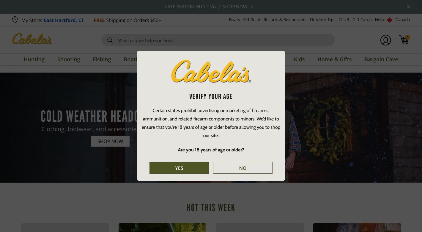 Cabela's Website