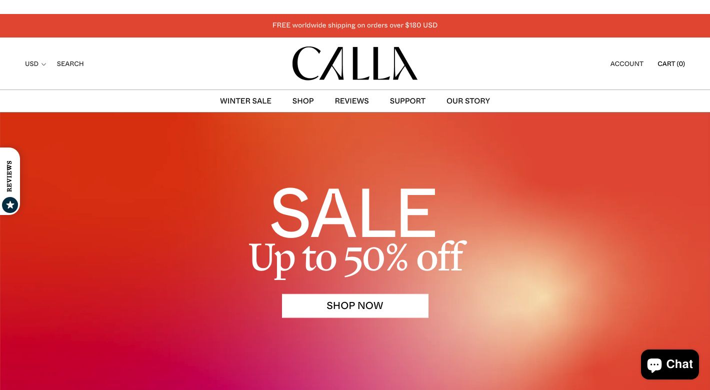 Calla Shoes Website