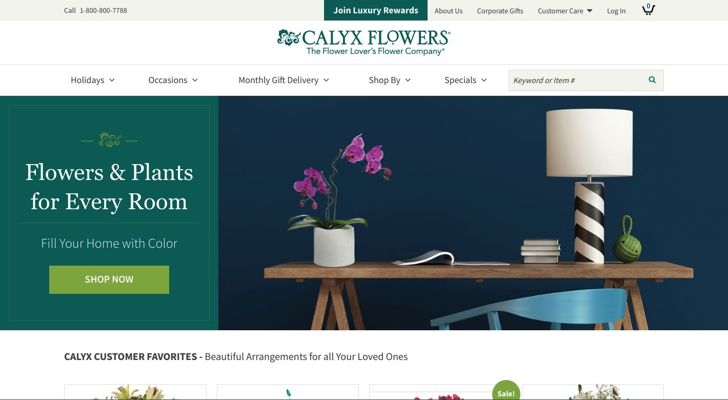 Calyx Flowers Website