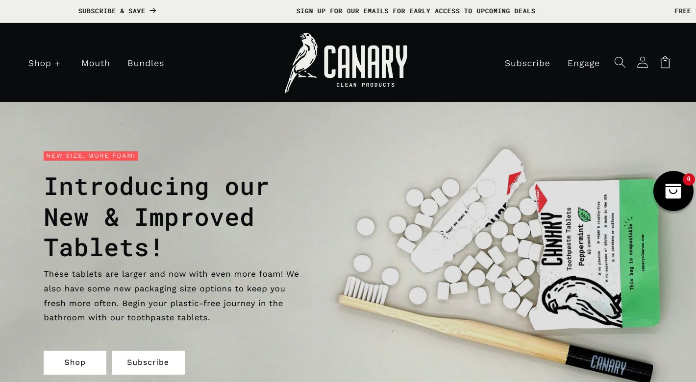 Canary Clean Products Website