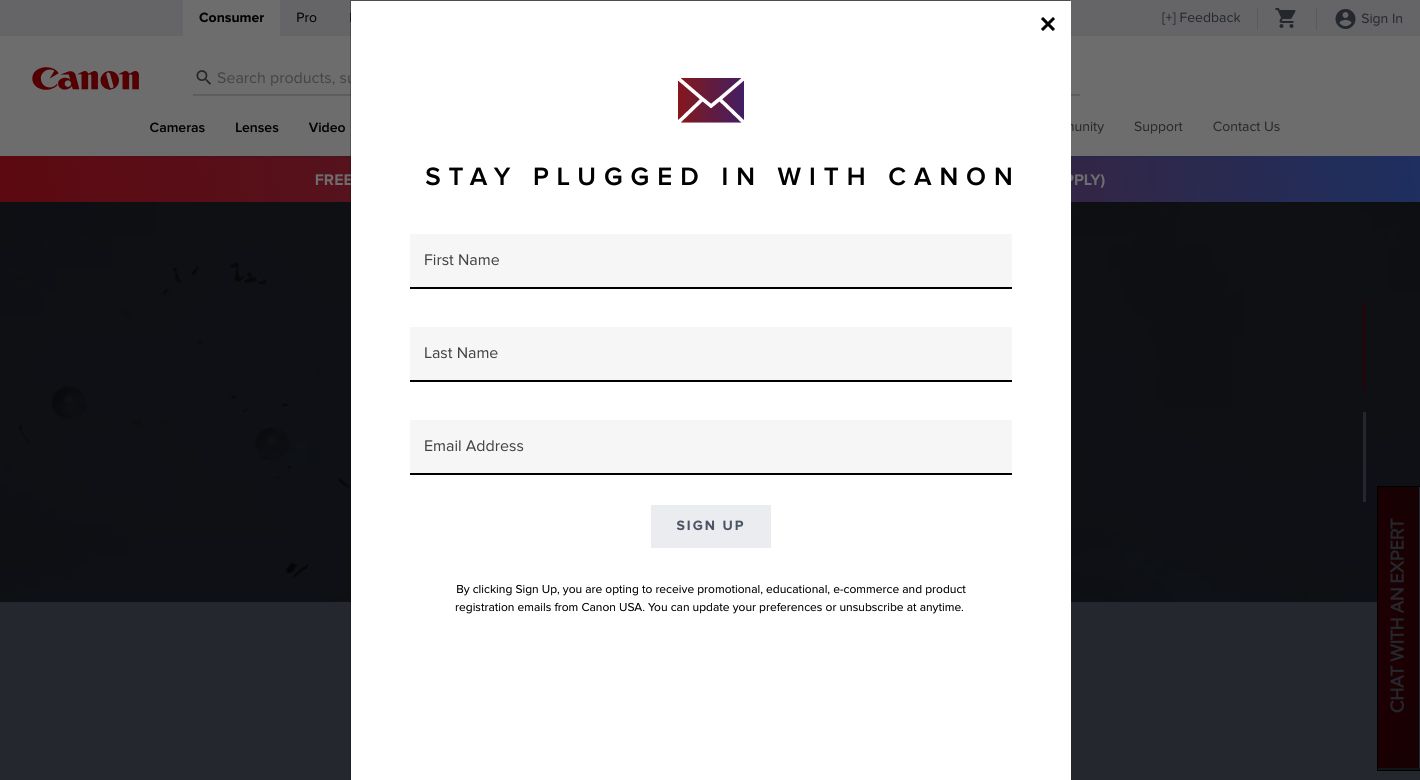 Canon Website