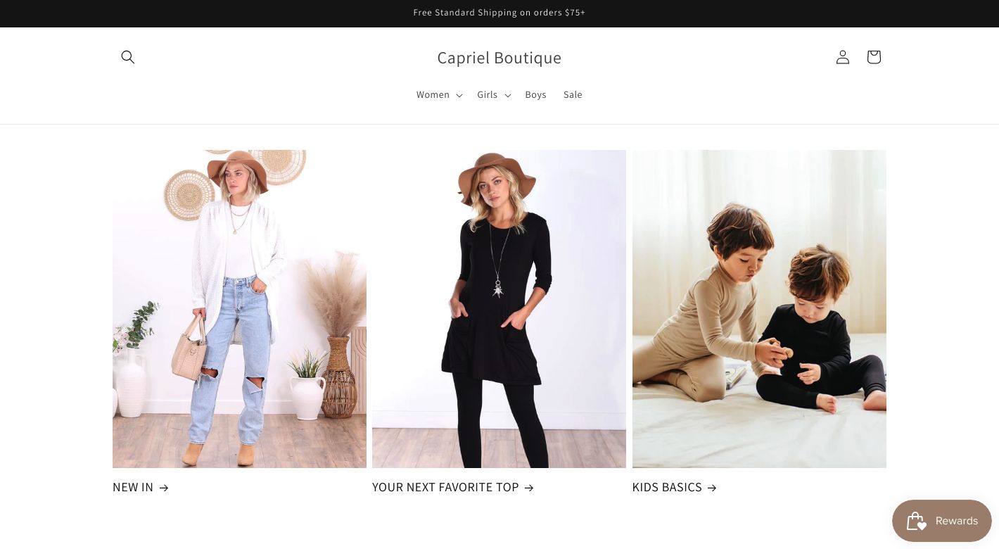 Capriel Boutique Website